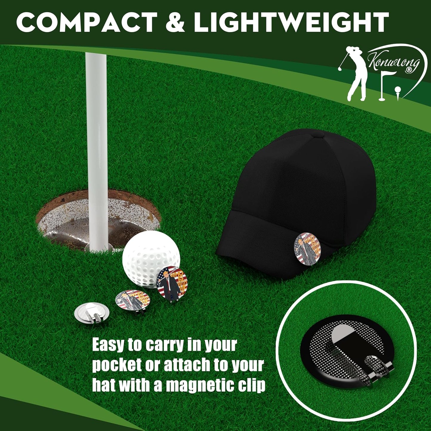 Funny Golf Ball Marker Magnetic Hat Clip for Putting Green | Cool Golf Accessories Golf Gadgets for Men and Women Unique | Personalized Golf Gag Gifts for Golfers Golf Lovers