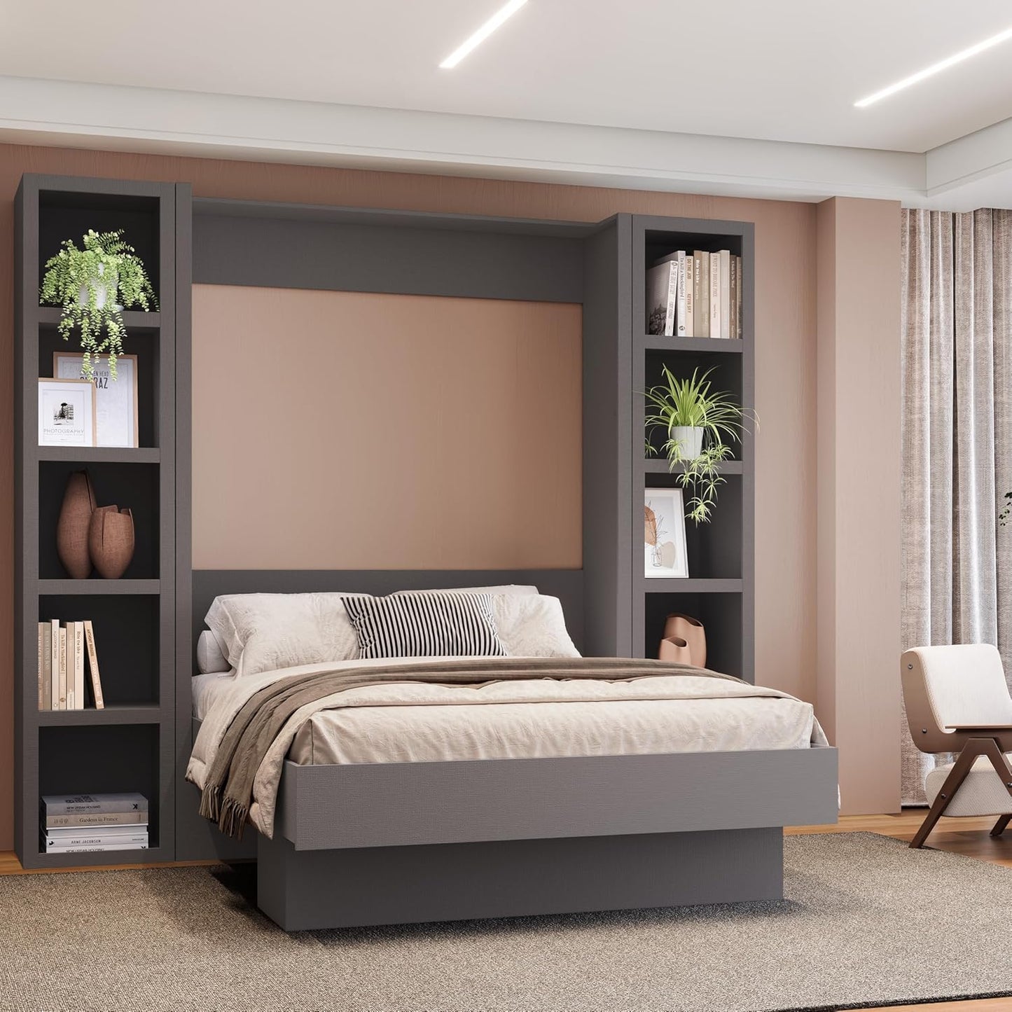 Oakland Living Dark Grey 84-in Tall Wooden Bookcase Shelf