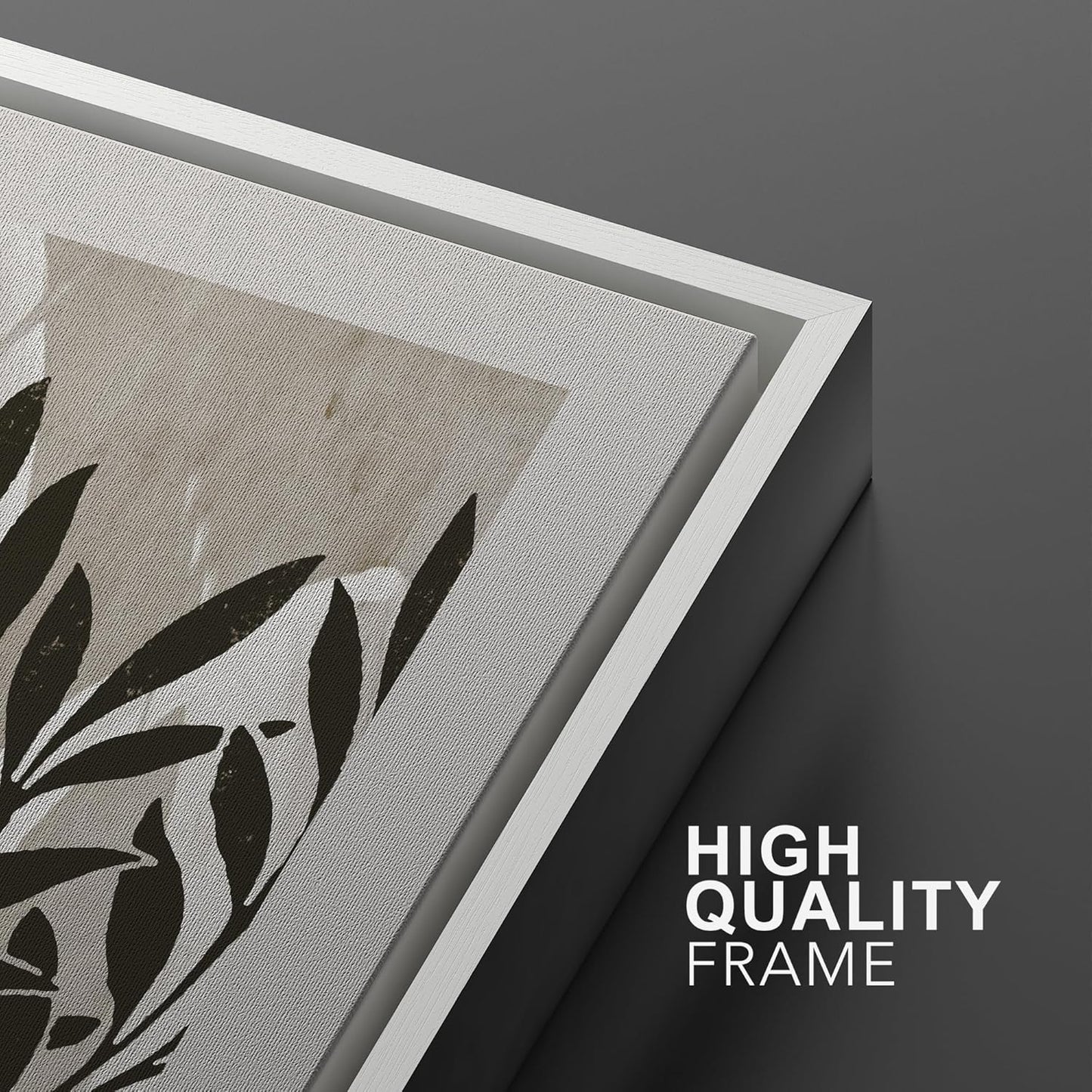 SIGNWIN Framed Canvas Print Wall Art Modern Botanical Abstract Black and Beige Leaf Illustrations Decorative for Living Room, Bedroom, Office - 16"x24"x2 White