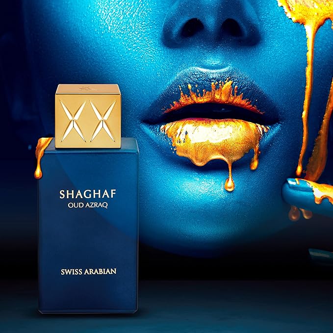 Swiss Arabian Shaghaf Oud Azraq, Limited Edition - Luxury Products From Dubai - Long Lasting and Addictive EDP Spray Fragrance - Seductive, Signature Aroma - Luxurious Scent of Arabia - 2.5 oz