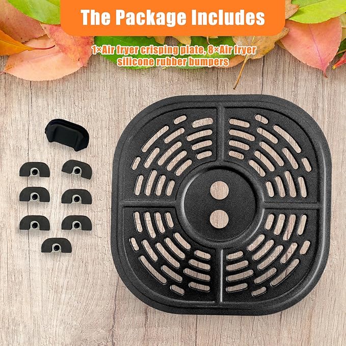 ALJ Square Air Fryer Crisper Tray for Bella Pro Series 6QT Digital Air Fryer, Upgraded Nonstick Air Fryer Grill Pan Crisper Plate Insert Grate Rack Grid Shelf for 6QT Bella Air Fryers, Dishwasher Safe
