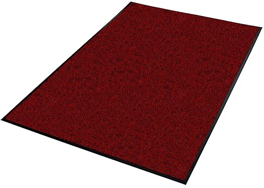 Guardian 94040515 Platinum Series Indoor Wiper Floor Mat, Rubber with Nylon Carpet, 4' x 5', Red