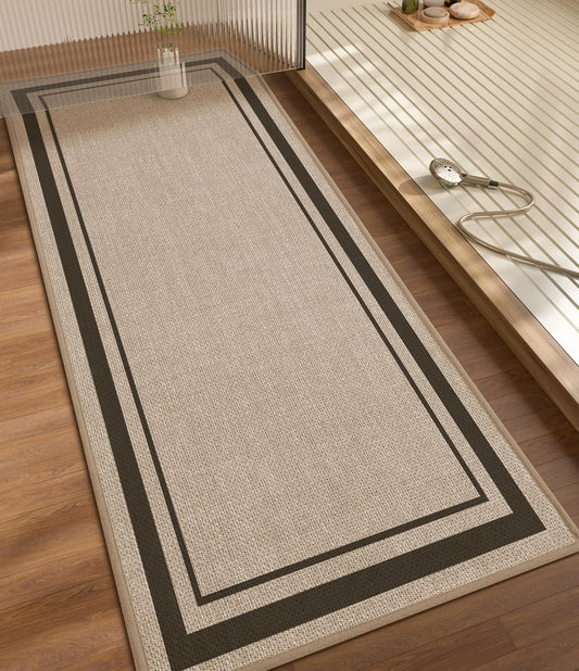 chakme Bathroom Rugs Mat 59x24, Ultra Thin Non Slip Bath Mat Large Quick Dry Absorbent Bath Mat for Bathroom Floor, (Light Beige, 59"x24")