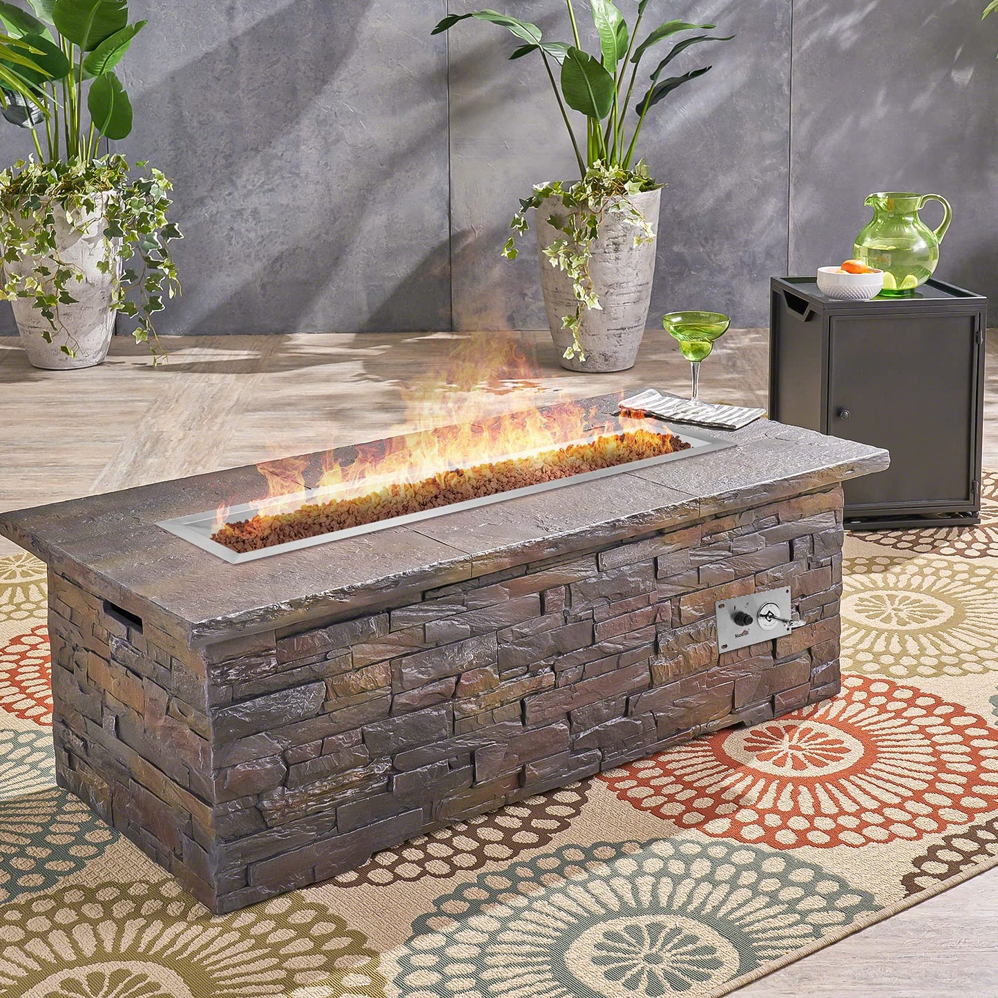 Stanbroil 36 x 6 Inch Linear Fire Pit Kit with Spark Ignition Kits, 304 Stainless Steel Propane Gas Firepit Insert for Outdoor DIY Firepit Project - Propane Gas Version