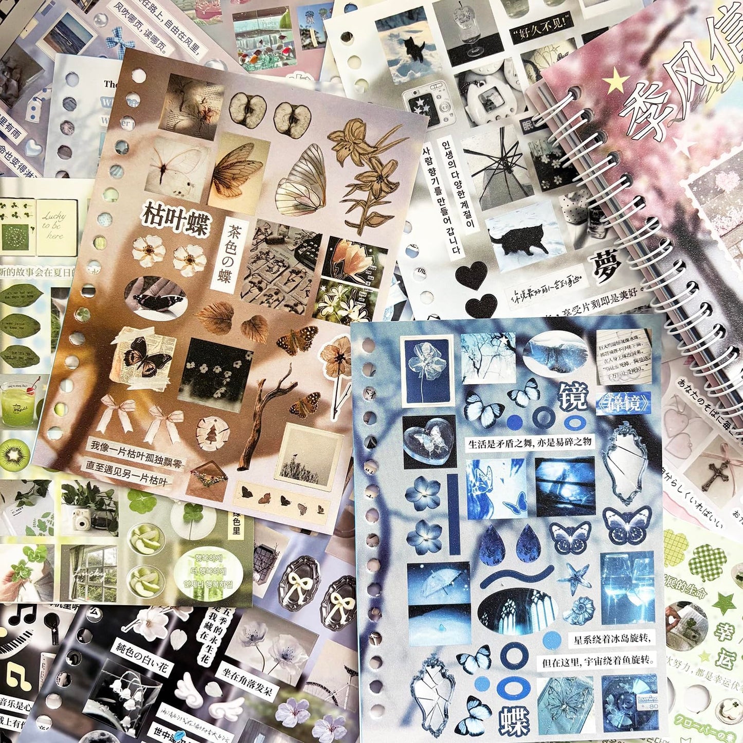 600+Japanese Stickers for Journaling Supplies,30 Sheets Decorative Scenery Sentences Themed Japanese Sticker Book for Scrapbooking,Junk Journal Supplies, DIY Crafts (Monsoon)