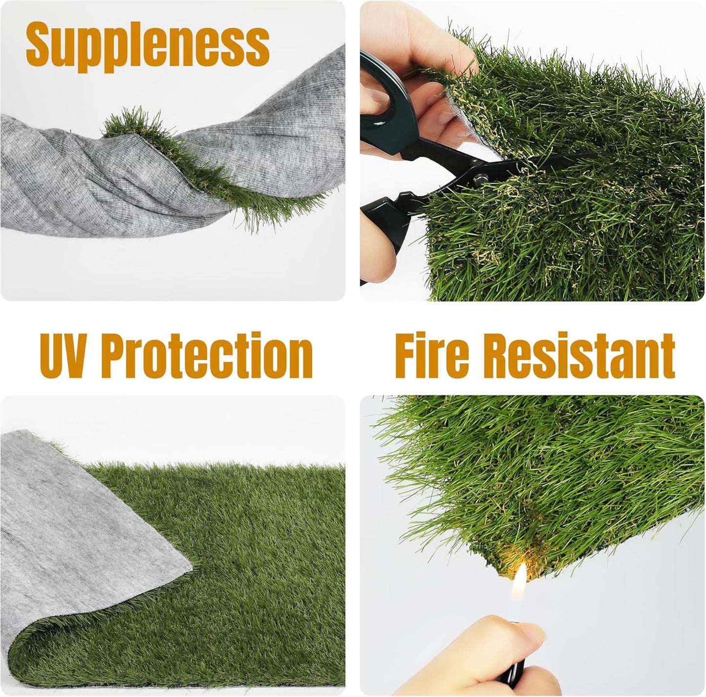 Artificial Grass Turf Rug 3.3 x 6 FT - Realistic Fake Grass Outdoor Carpet with Drainage, 1.2” High Synthetic Lawn Mat for Patio, Balcony, Garden, Pet-Friendly Indoor/Outdoor Use