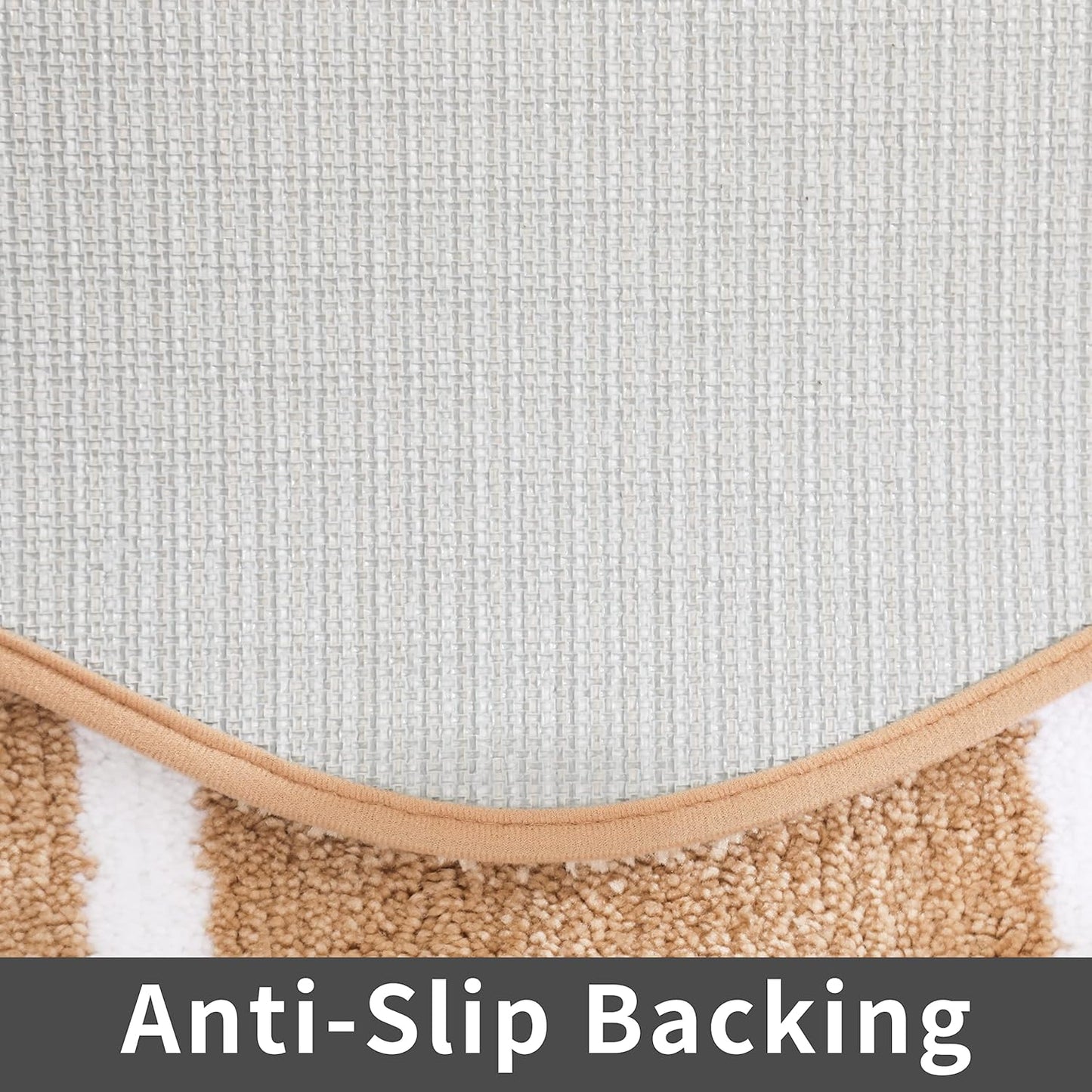 COSY HOMEER Extra Thick Bath Linen Sets Rugs - Anti-Slip Bath Mats Soft Plush 100% Strong Polyester Living Room Bathroom Water Absorbent(Beige,24x48 - Inches)