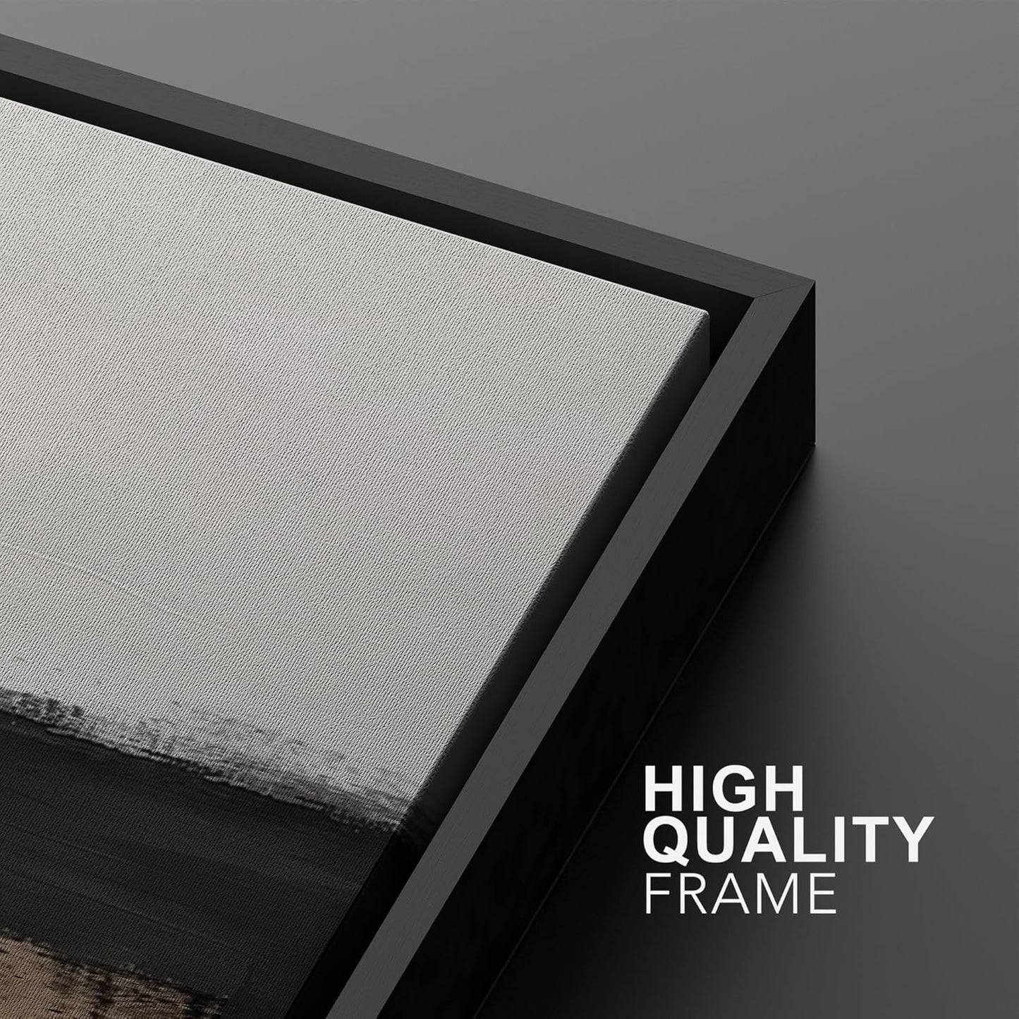 SIGNWIN Framed Canvas Print Wall Art Abstract Landscape Neutral Tones with Horizon Line Illustrations Modern Art Decorative Contemporary for Living Room, Bedroom, Office - 24"x36"x2 Black