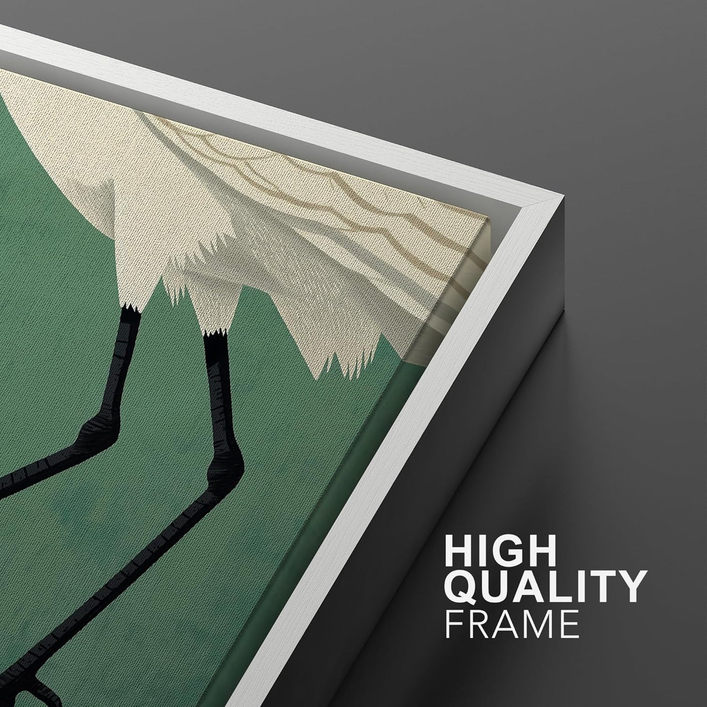 SIGNWIN Framed Canvas Print Wall Art Set Funny Crane Playing Golf Whimsical Bird Illustrations Modern Art Rustic Minimal for Living Room, Bedroom, Office - 24"x36"x2 White