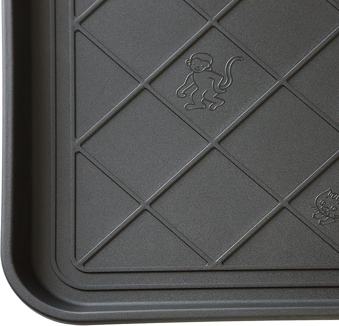 All-Weather Boot Tray - Water-Resistant Plastic Mud Pan, Pet Food Tray, and Outdoor or Indoor Shoe Mat for Entryway by Stalwart (Black)