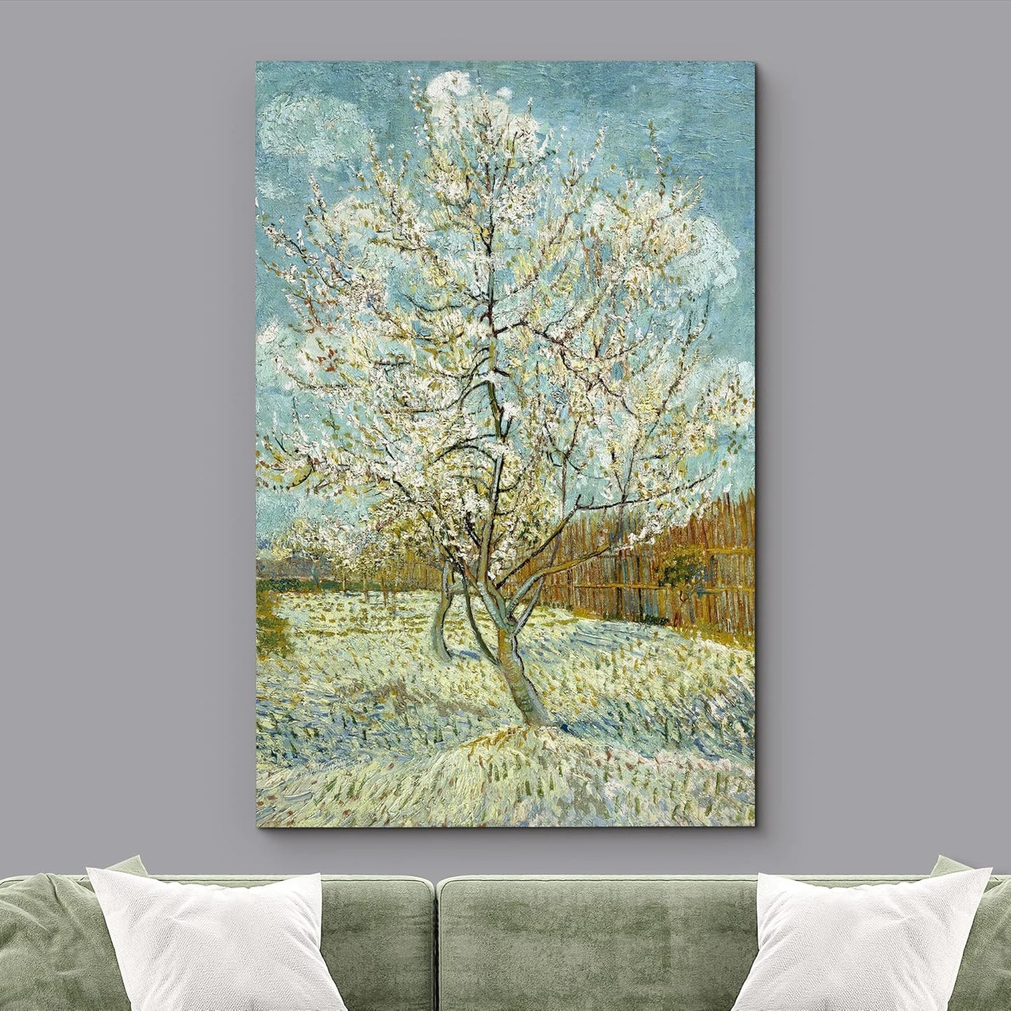wall26 The Pink Peach Tree by Vincent Van Gogh - Canvas Print Wall Art Famous Oil Painting Reproduction - 24" x 36"