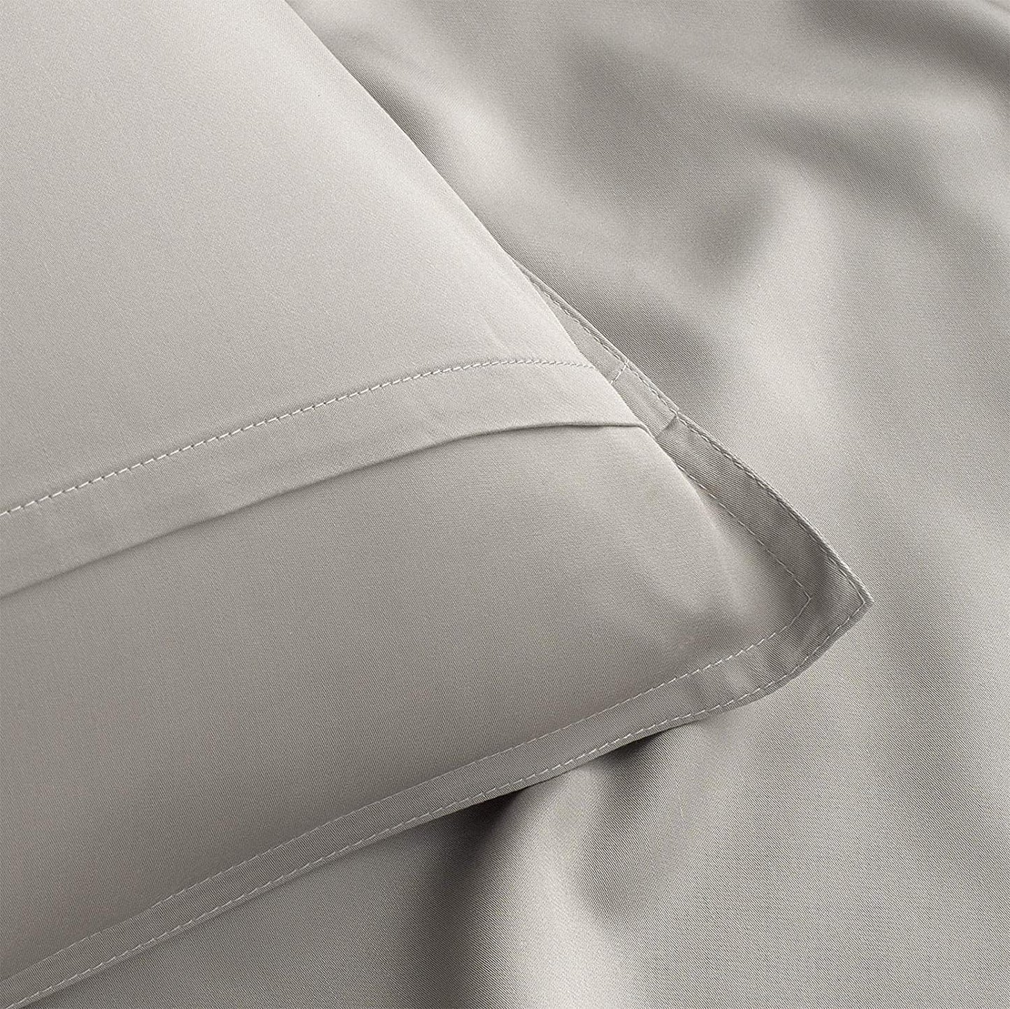 Pure Bamboo Split King Sheets, Genuine 100% Organic Viscose Derived from Bamboo Bed Sheet Set, Soft & Cooling, Double Stitching, 2 Fitted Sheets (Split King, Stripes)
