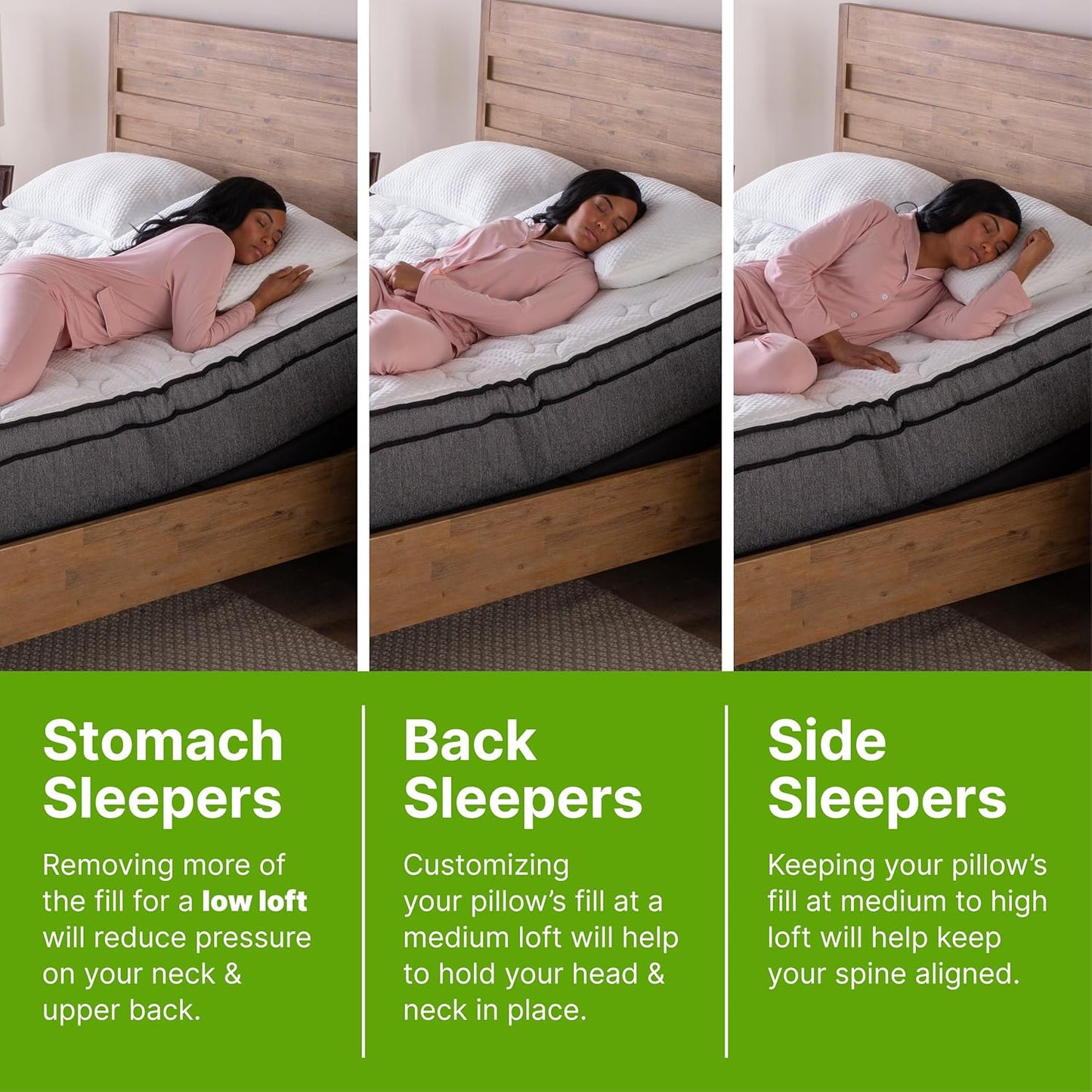 GhostBed Shredded Memory Foam Pillow with Adjustable Gel Memory Foam and Cooling Breathable Cover - King Size Shredded Memory Foam Pillows CertiPUR-US Certified 1-Pack