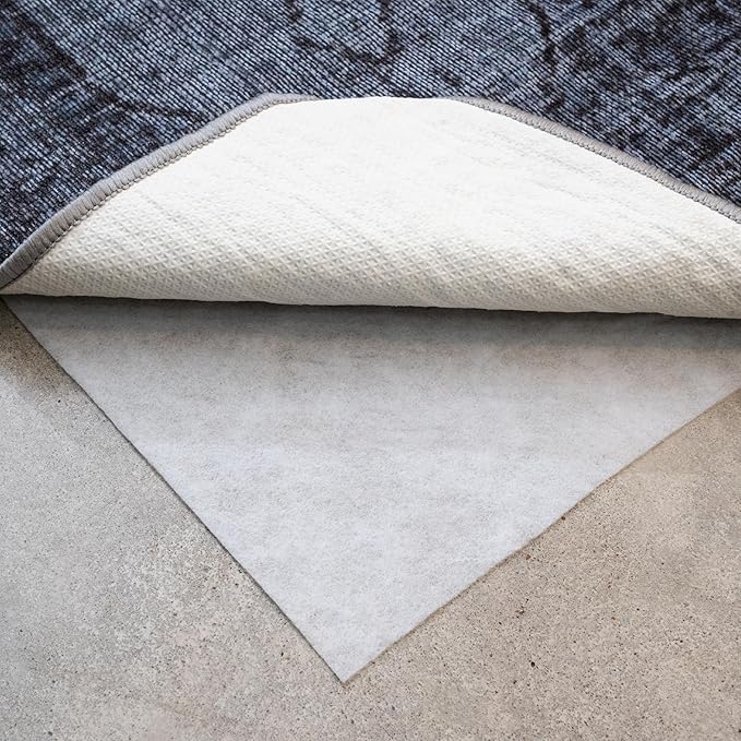3' x 8' Non-Slip Rug Pad, Reversible Gripper, Non Skid Pads for Hardwood, Vinyl, Tile, Laminate Floors, Keep Area Rugs Secure, Natural Materials Safe for Indoor Flooring, ¼” Thick