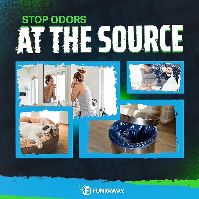 FunkAway Odor Eliminating Beads, 12 oz., 6 Pack, Supercharged Odor Absorbing Beads for the House, Car or Gym, Eliminate Smoke, Pet and Bathroom Odors for Long-Lasting Results