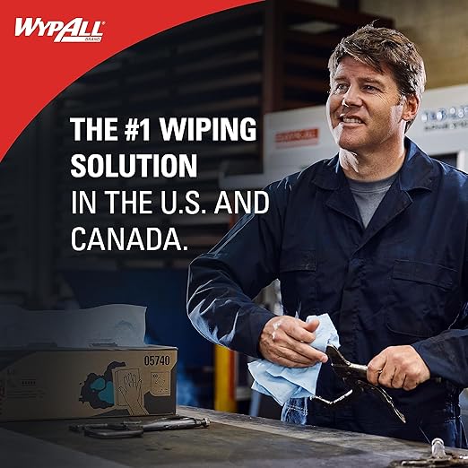 WypAll PowerClean L40 Cloths Extra Absorbent Wipes (05790), Pop-Up Box, Bulk Paper Wipers, White (9 Packs of 100 Sheets, 900 Sheet Total)