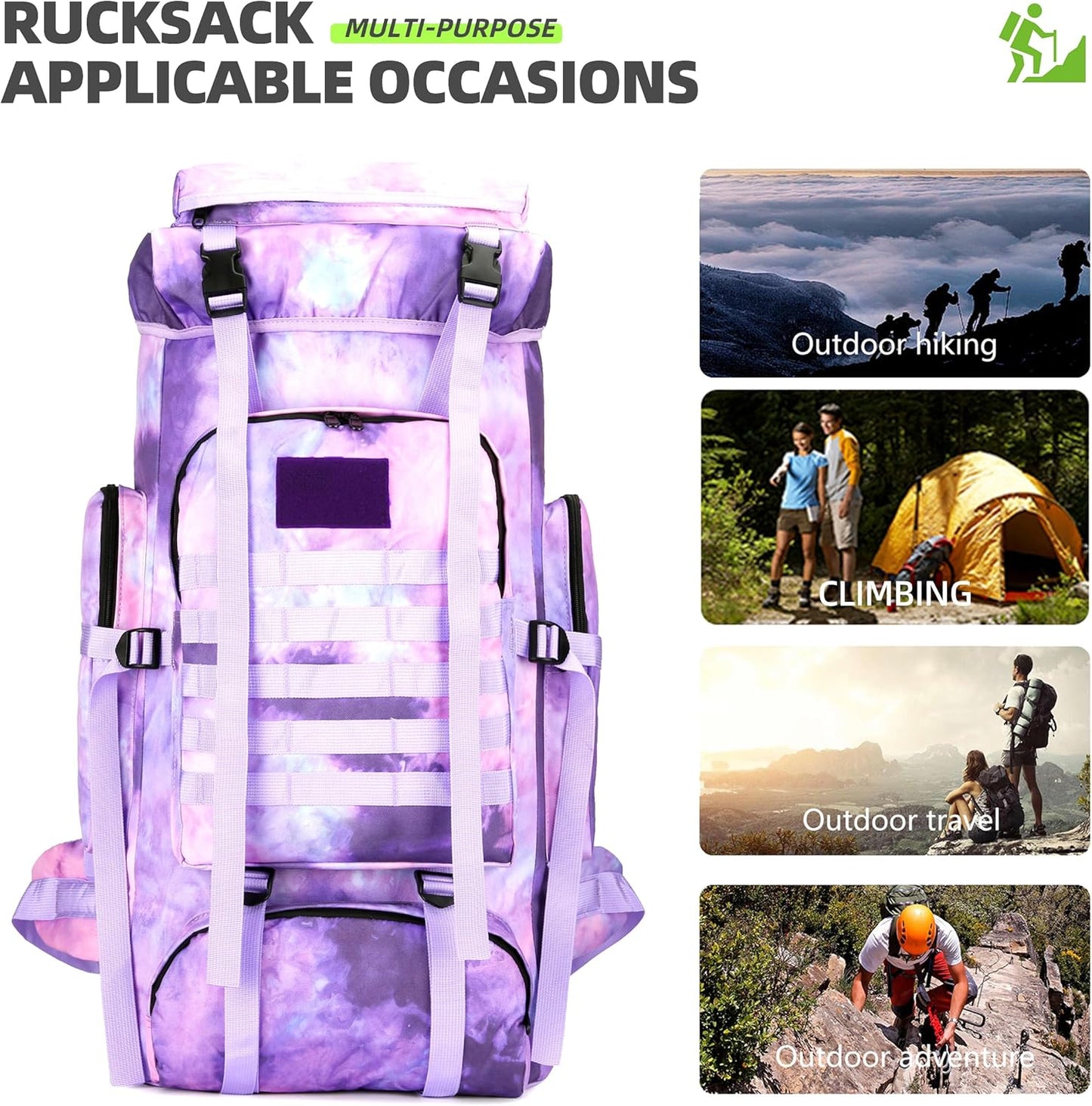 King'sGuard 70L Camping Hiking Backpack Tactical Backpack Military Molle Rucksack Backpack for Outdoor