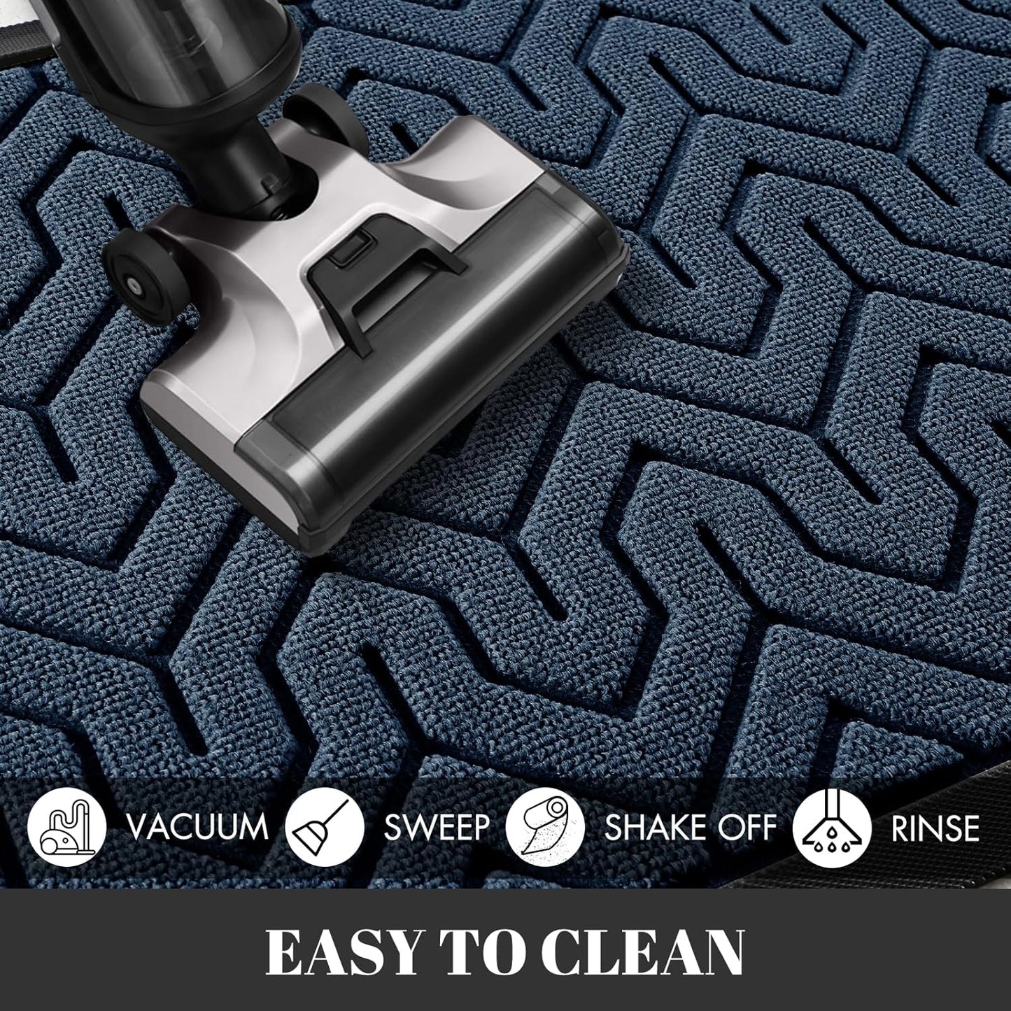 Yimobra 72x24 Indoor Outdoor Runner Rug, Heavy-Duty Entrance Mat for High Traffic Areas, Commercial Grade Welcome Door Mat, Easy Clean Blue
