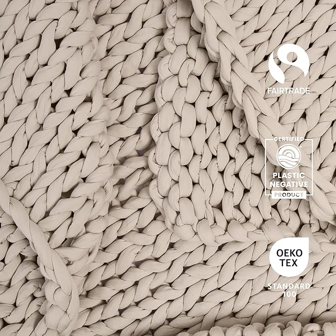 Bearaby Weighted Blanket 15 lbs (40"x72") – Driftwood Blanket Recycled Polyester – Eco-Friendly, Heavy Throw for Adults – Soft, Breathable, Sustainable Comfort