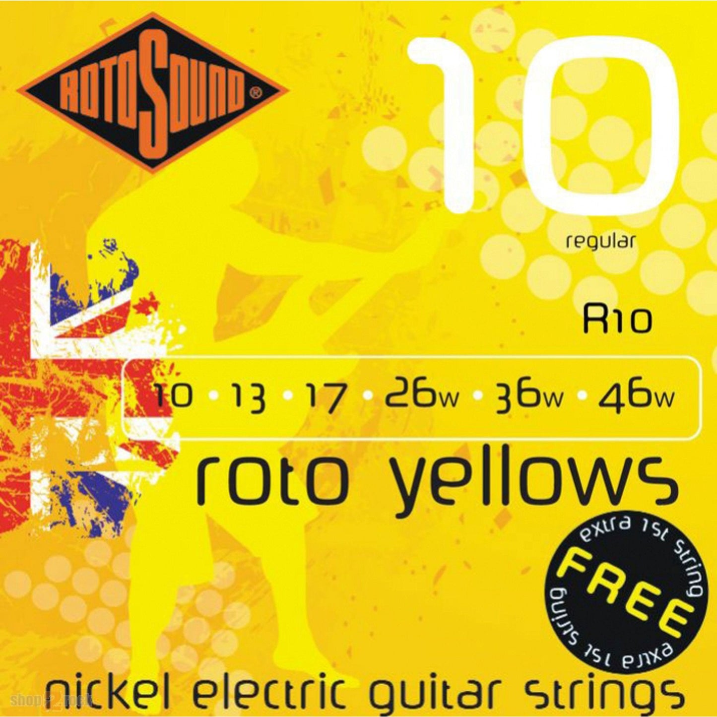 Rotosound Roto Yellows R10 Electric Guitar Strings (10-46)
