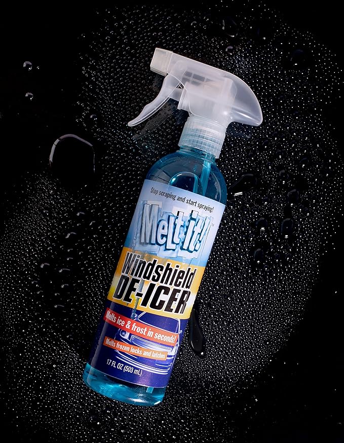 E·Z·R Windshield De-Icer. Melt it! Instantly Melts Ice & Winter Frost For Car Windshields, Windows, Mirrors, Key Locks, & Latches, Snow Melting Defrost Liquid For Car Window Cleaner, 17 Fl Oz, 2-Pack