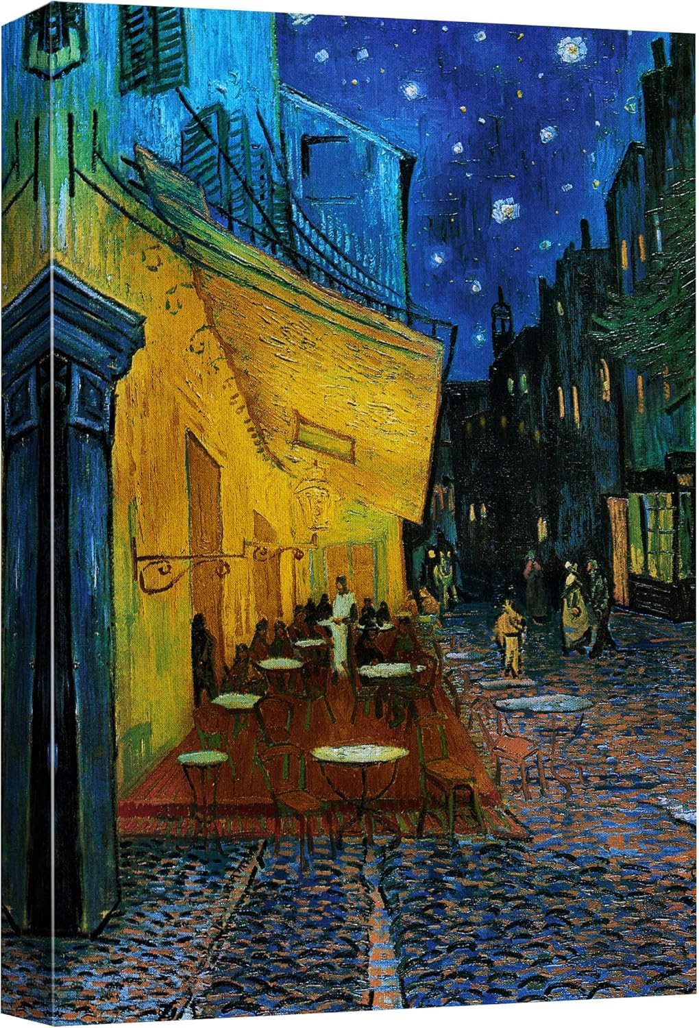 wall26 Canvas Print Wall Art Cafe Terrace at Night by Master Artist Vincent Van Gogh Nature Wilderness Illustrations Fine Art Relax/Calm Multicolor for Living Room, Bedroom, Office - 24"x36"