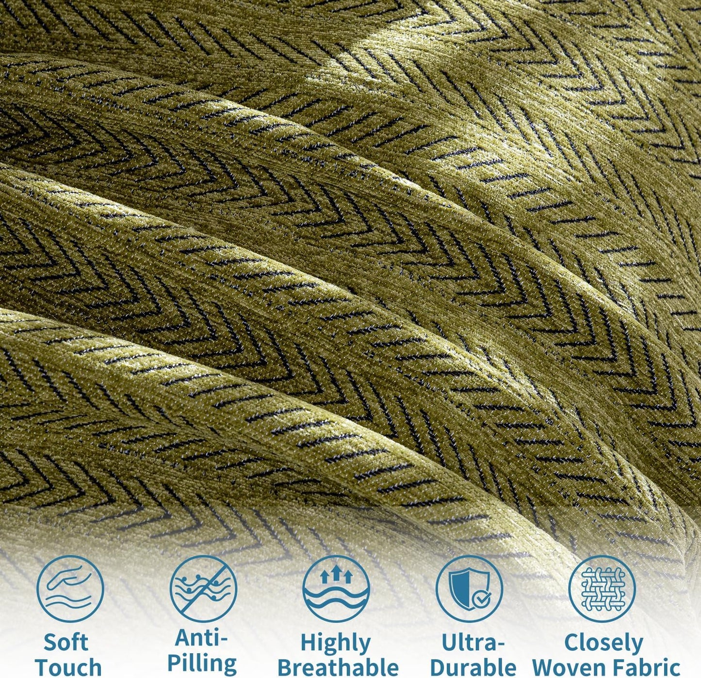 Nobildonna Sofa Cover Washable Soft Thicken Chenille Couch Cover with Tassel,Waterproof Sofa Slipcover for 3-4 Cushion Couch,Sectional Sofa,L-Shaped Furniture Protector Pet-Friendly,Green 71"x150"