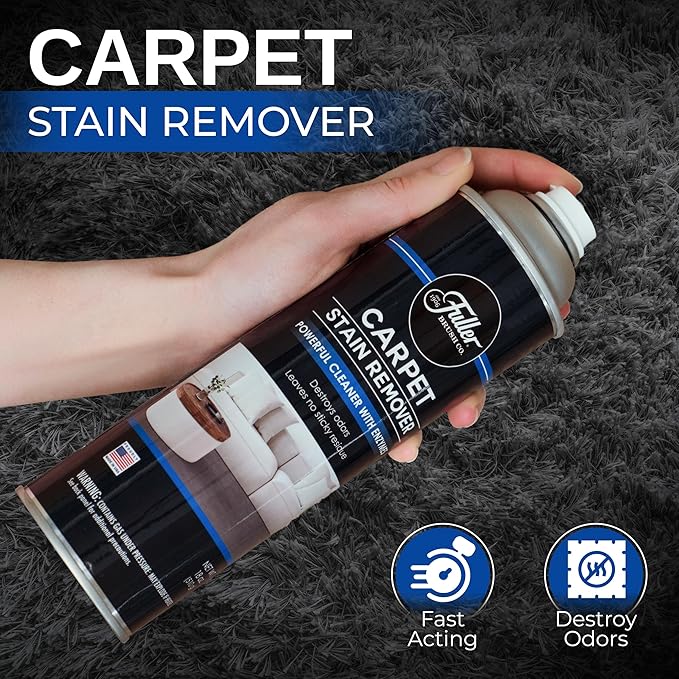 Fuller Brush Carpet Stain Remover – 18 oz Enzyme Foam Spot Cleaner for Carpets, Rugs & Upholstery – Removes Pet Stains, Coffee, Wine, Grease – Odor Eliminating (Pack of 3)