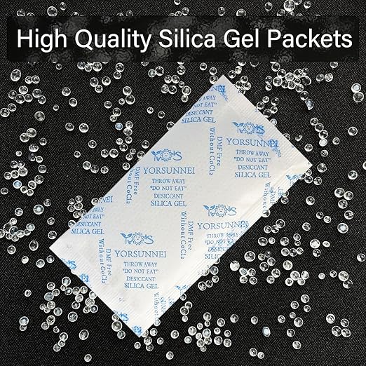 Silica Gel Packets 10 Gram [30 Packs], Reusable Desiccant Packs for Storage, Rechargeable Moisture Absorber Food Grade Silica Gel Packs for Moisture Control