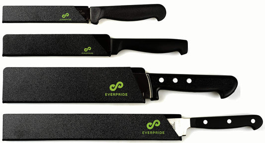 EVERPRIDE Chef Knife Sheath Set (4-Piece Set) Universal Blade Edge Cover Guards for Chef’s and Kitchen Knives – Durable, BPA-Free, Felt Lined, Sturdy ABS Plastic – Knives Not Included
