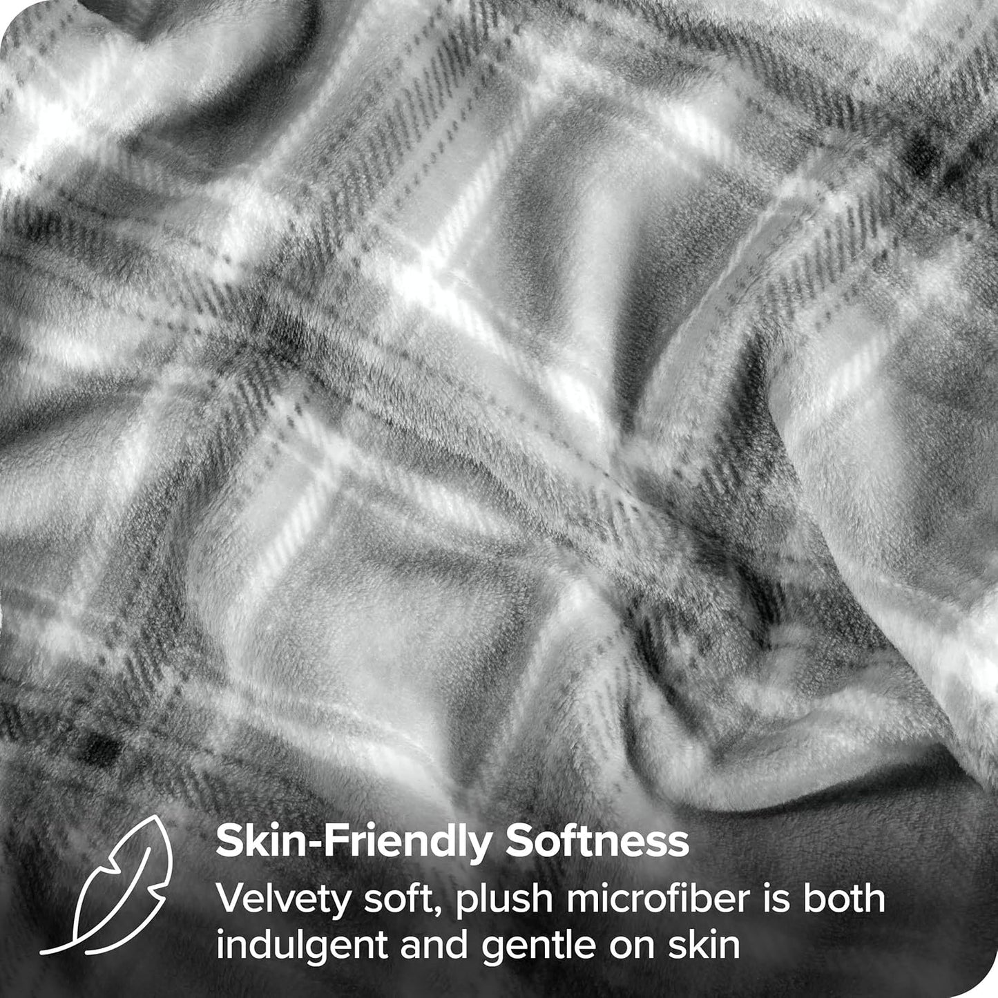 Bare Home Textured Fleece Blanket - Throw/Travel - Ultra-Soft Lightweight for Bed, Sofa, and Couch - Luxury Microplush - Cozy Warm Blanket (Throw/Travel, Tartan Plaid)