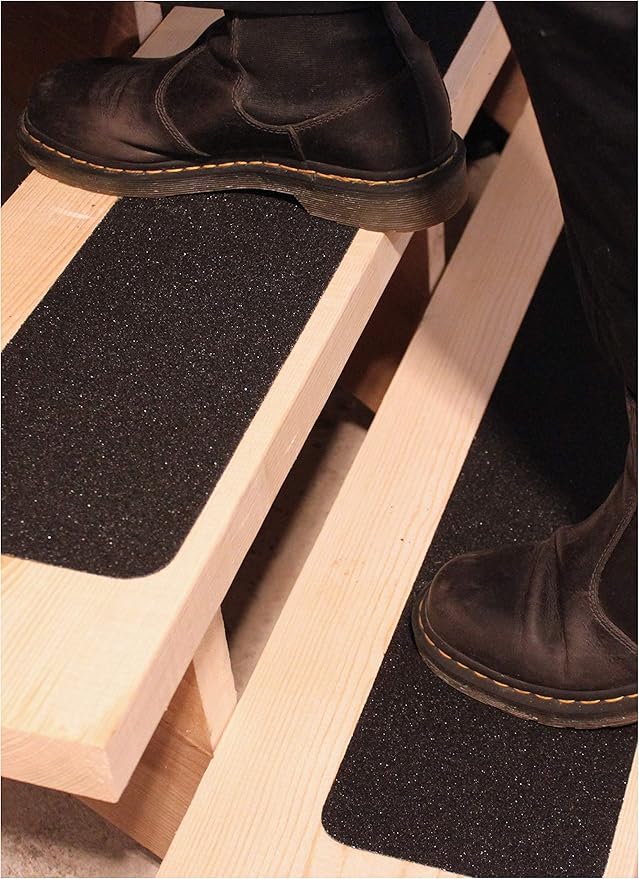 6"x40" Stair Treads Non-Slip Outdoor Tape - 10-Pack Black Anti-Slip Strips