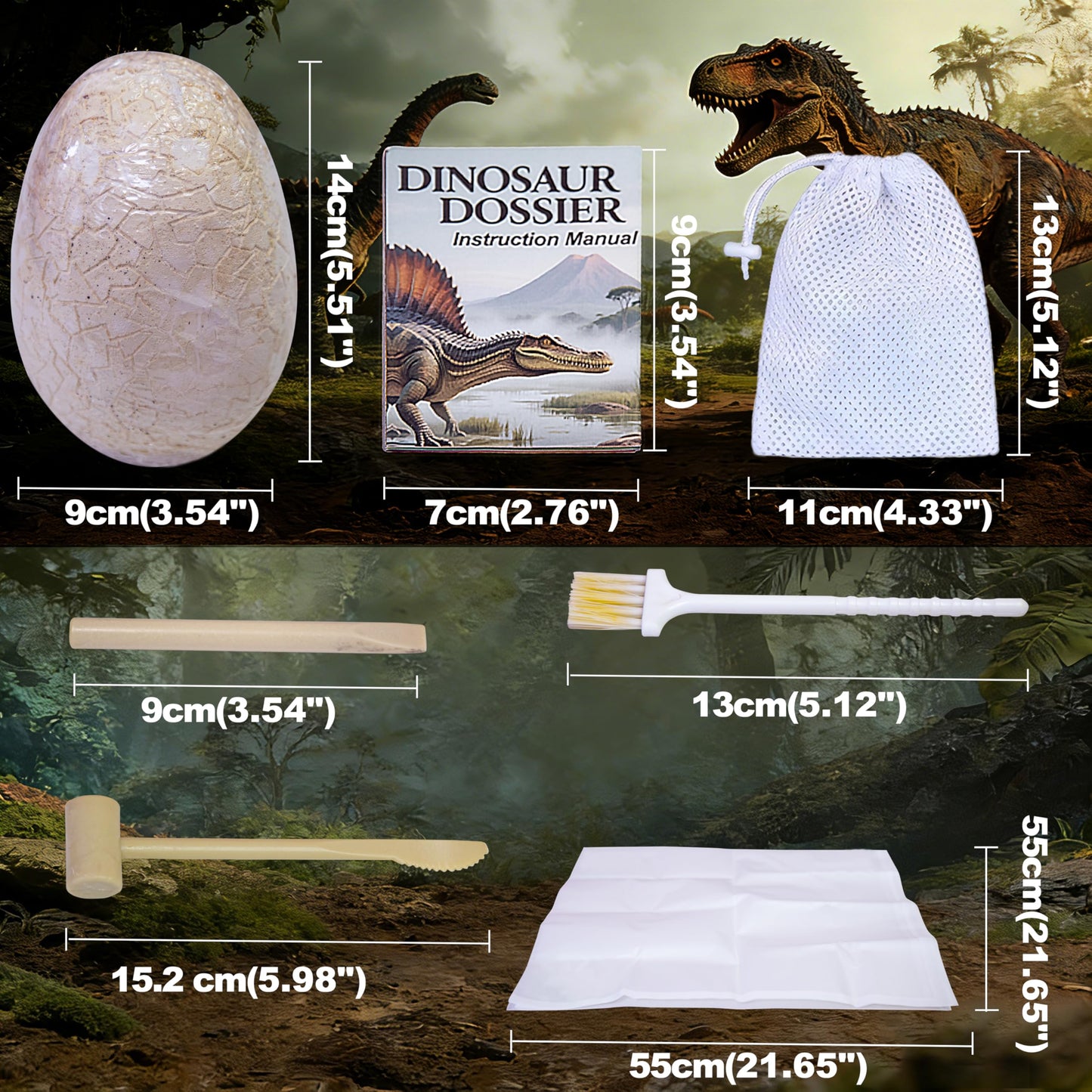 LIHBCAIYI Dino Dig Kit with Jumbo Egg,16PCS Hatching Dinosaur Eggs Excavation Set Archeology Toys Fossil Digging Kits for Boys Girls,Dinosaur Party Decorations Easter Gifts for Kids Ages 6-12