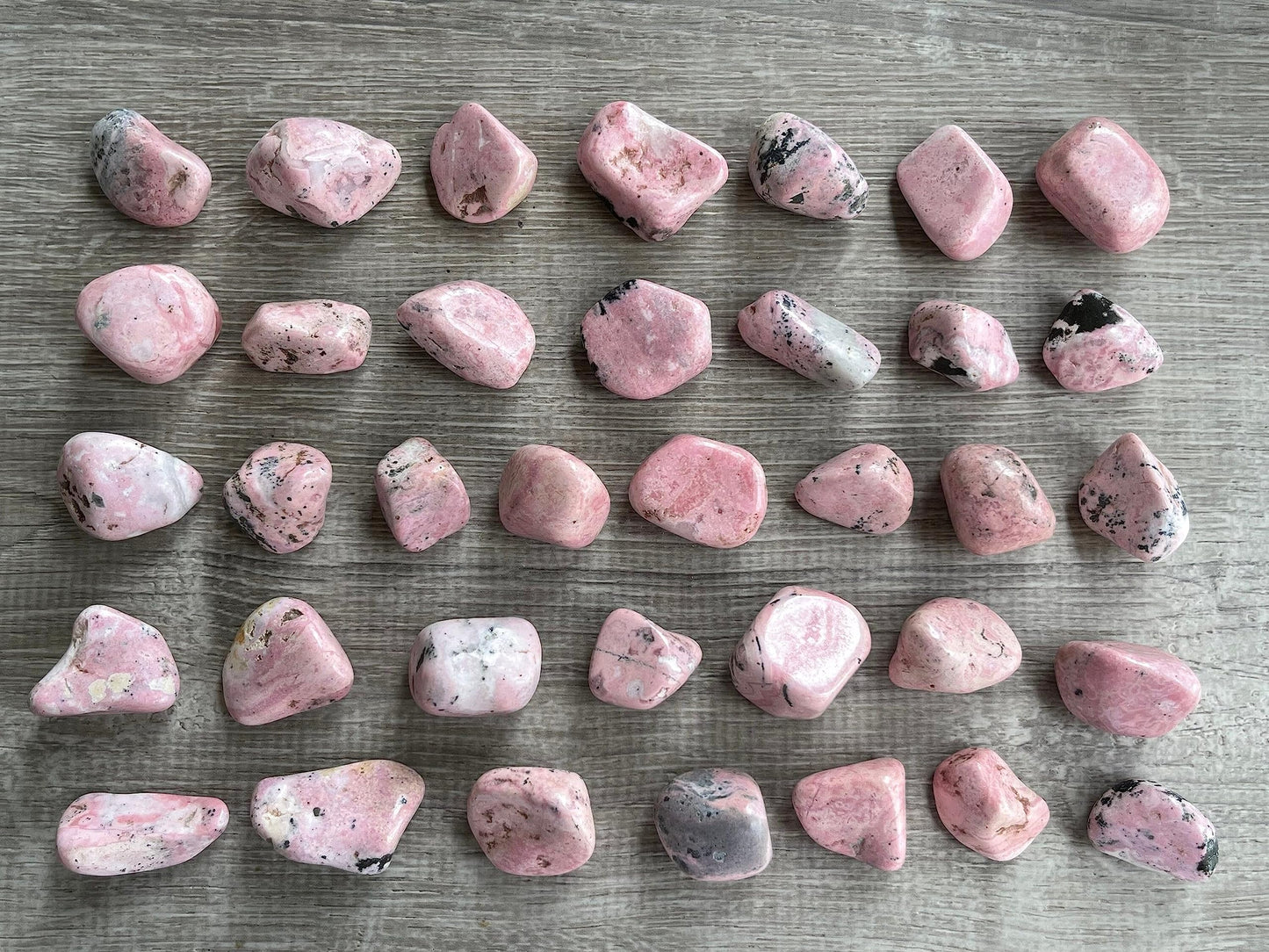 WHOLESALE Rhodonite Tumbled Stones, Polished Rhodonite Gemstone, Rhodonite Polished Rocks (Rhodonite, 0.25 Pound)