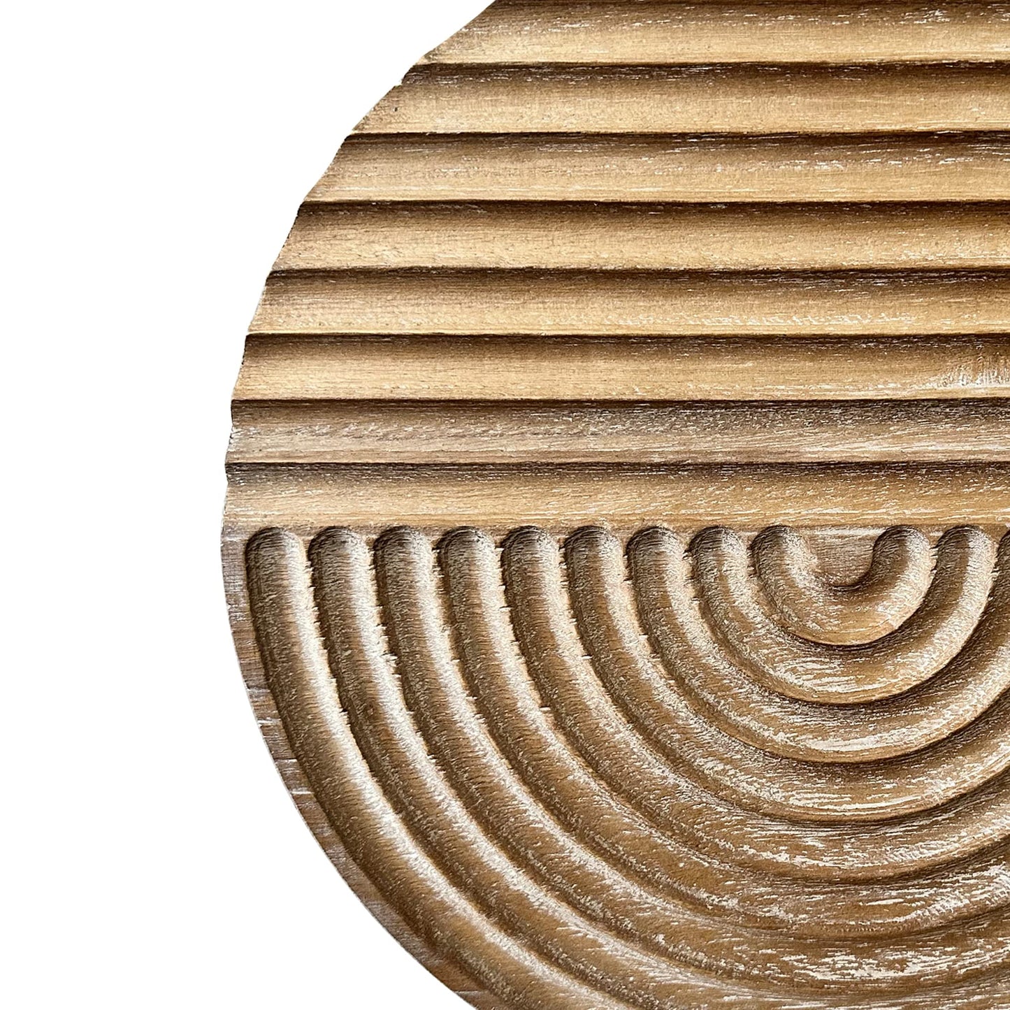 Musanpou Hand-carved Wood Wall Decor featuring Artistic Round Design for Farmhouse and Country-style Interiors | Wall Art Decoration | 11.8 inches x 11.8 inches (Natural)