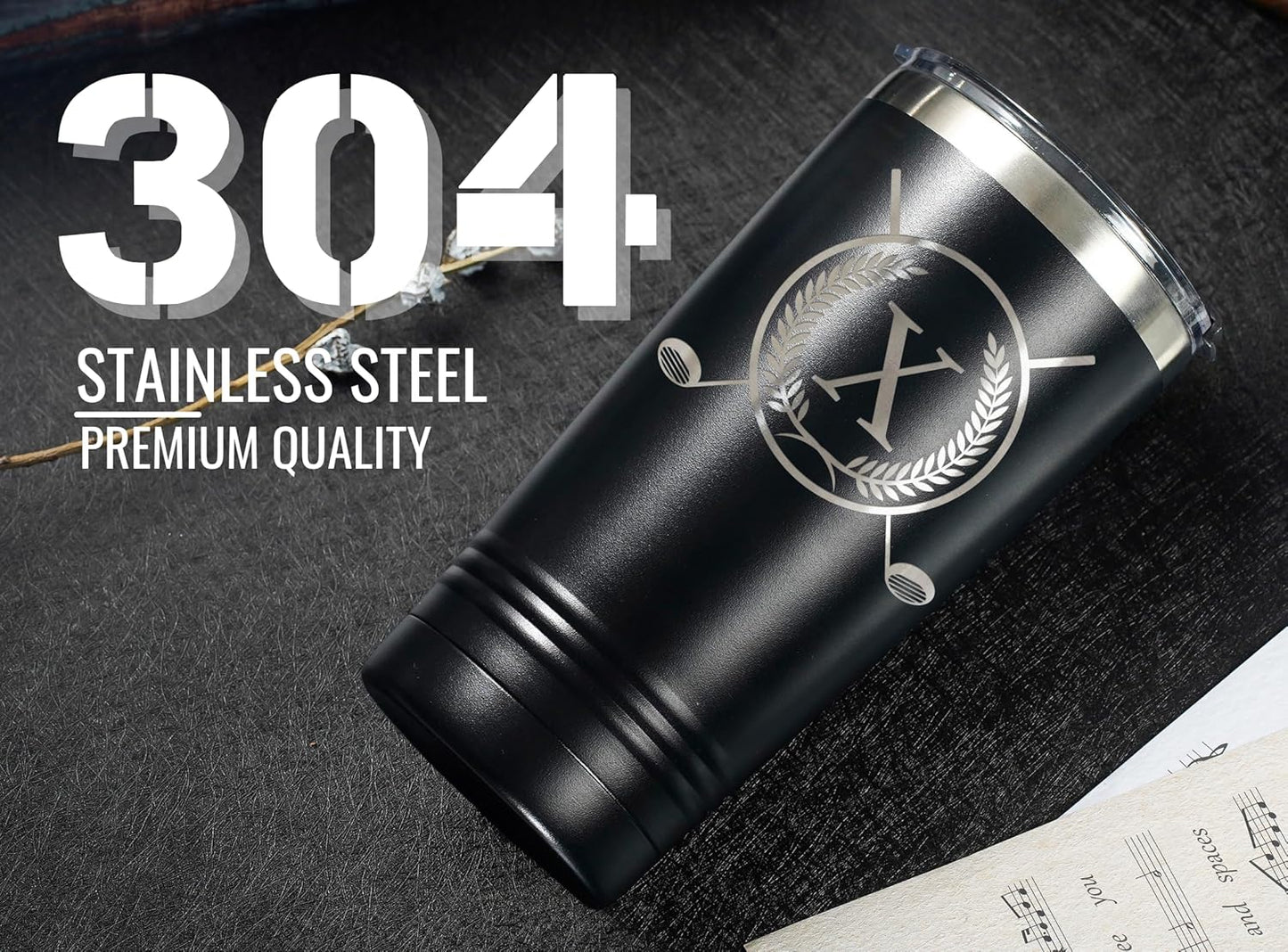 Onebttl Golf Gifts for Men with Initial for Golfer & Golf Lovers, 20oz Travel Mug, Perfect Gifts for Men, Birthday, Christmas - X