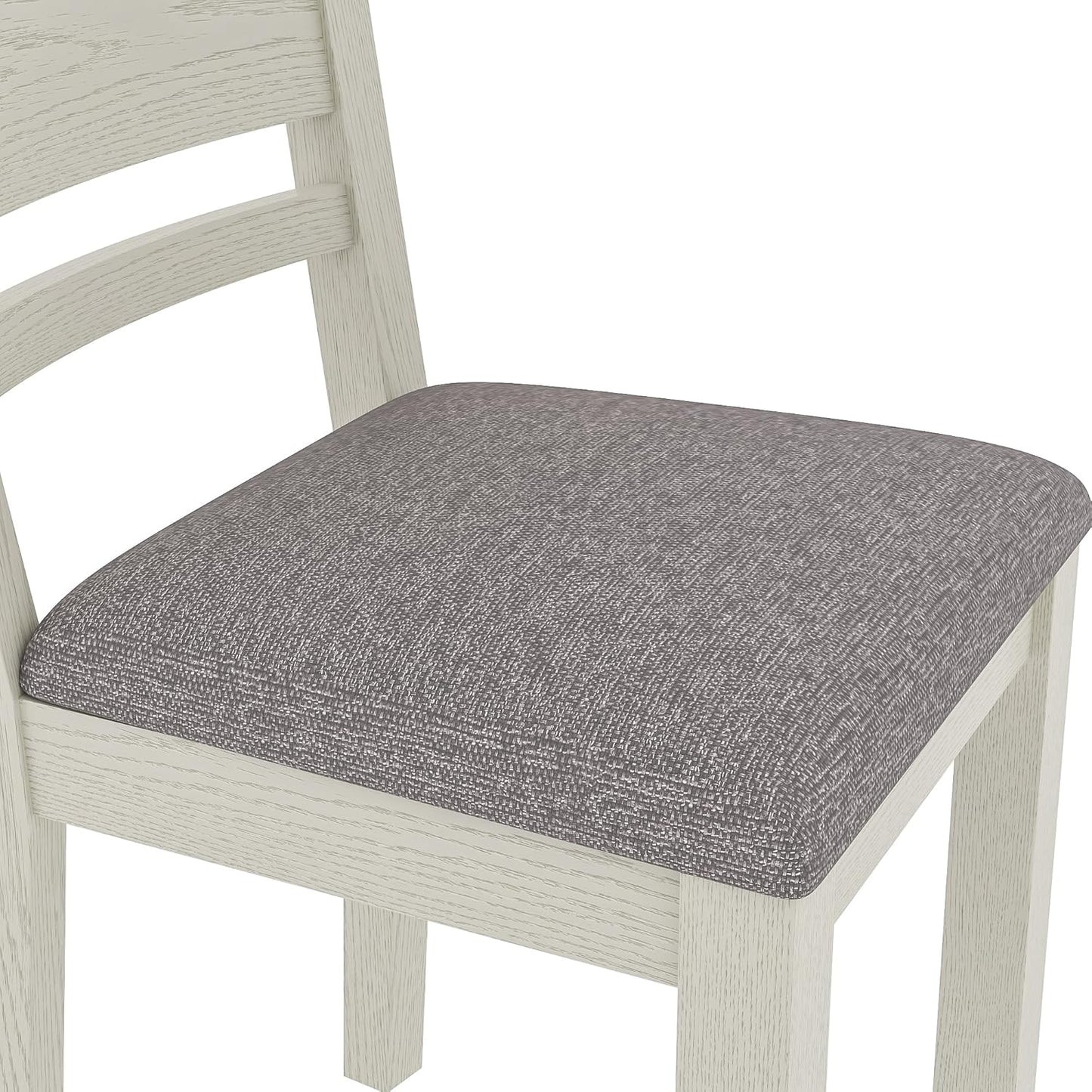 Dining Chairs Set of 4, Solid Wood Farmhouse Chairs with High Back and Upholstered Seat, Easy Assembly for Indoor Home, Dinner, Kitchen, Grey