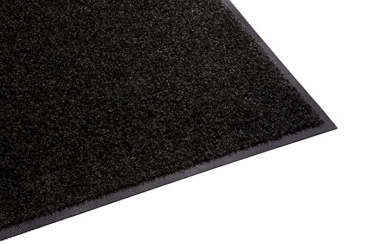 Guardian Platinum Series Indoor Wiper Floor Mat, Rubber with Nylon Carpet, 5'x6', Black