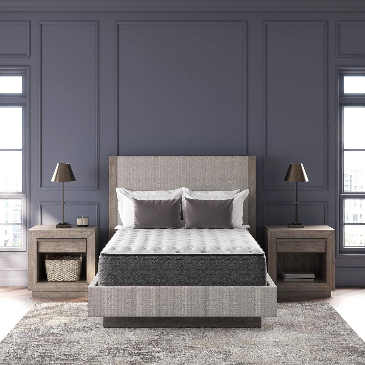 Signature Design by Ashley California King Size Ultra Luxury 14 Inch Hyper Cool Hybrid Mattress with Cooling Gel Memory Foam, Fiberglass Free, Mattress In A Box