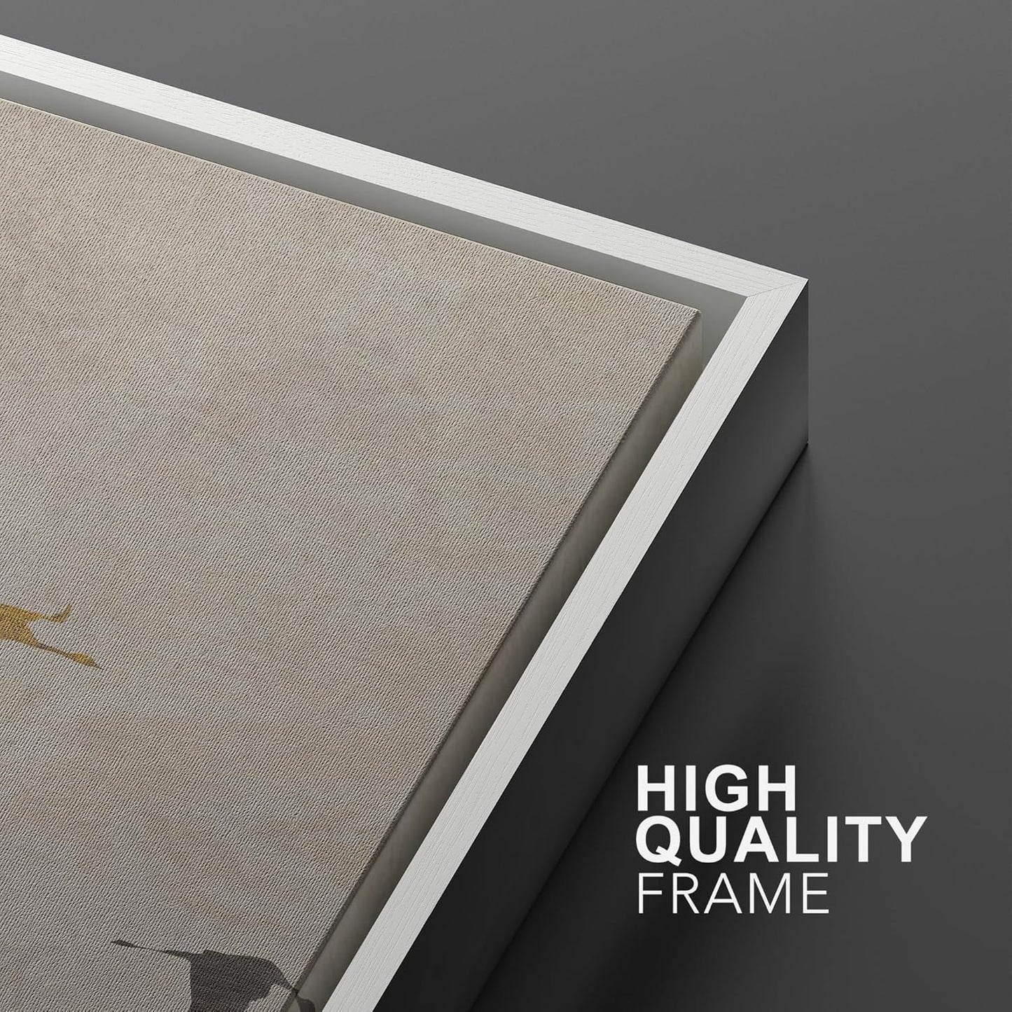 SIGNWIN Framed Canvas Print Wall Art Set Flying Birds Silhouette Minimalist Beige Illustrations Modern Minimal Decorative for Living Room, Bedroom, Office - 16"x24"x2 White