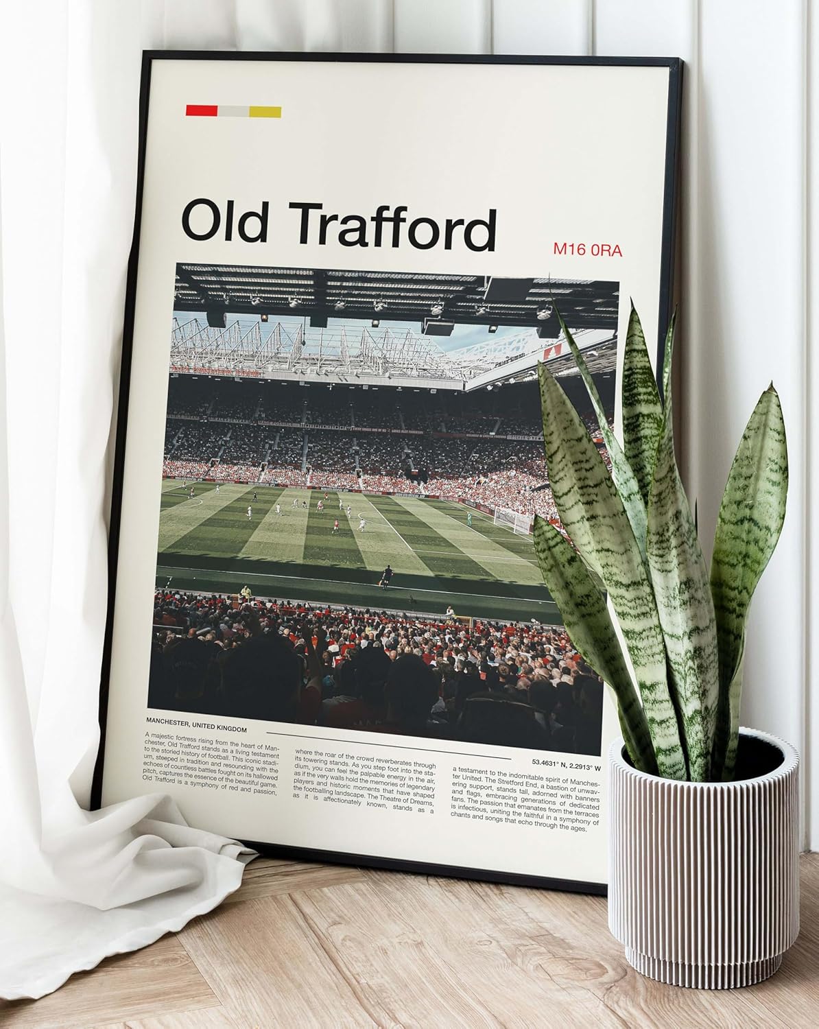 LronwareArtDecor Wrapped Canvas Poster (Stadium, 36L x 24W, Manchester United, Living Room)
