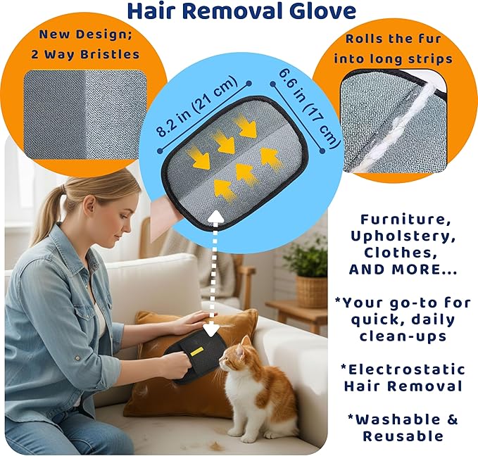 Shop & Like 3-in-1 Ultimate Pet Hair Removal Tool Kit - Reusable Lint Catcher & Scraper for Car Auto Detailing, Furniture & Couch - Includes Laundry Dryer Balls & Electrostatic Pet Hair Removal Glove