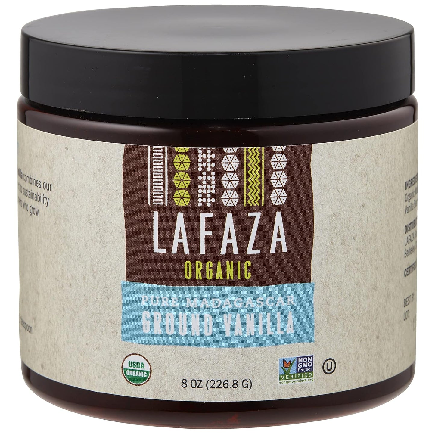 LAFAZA Organic Madagascar Bourbon Pure Ground Vanilla Bean Powder, 8oz