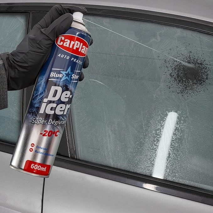 CarPlan De-Icer Aerosol, 21 fl oz (Pack of 12) – Blue Star De Icer for Car Windshield, Fast-Acting Defroster for Windows, Works in Extreme Cold -20C