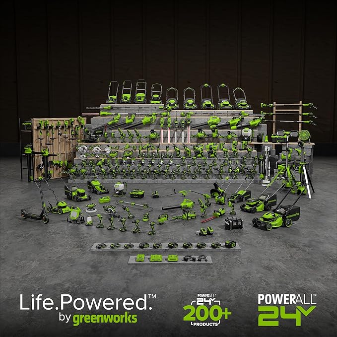 GREENWORKS 24V 1/2” Brushless Cordless Drill (800 In-lbs.), 4.0Ah (24,000mAh Power Bank) USB-C Battery, 3.3 FT Braided Cable, 65W Rapid Charger