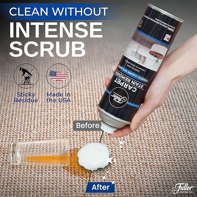 Fuller Brush Carpet Stain Remover – 18 oz Enzyme Foam Spot Cleaner for Carpets, Rugs & Upholstery – Removes Pet Stains, Coffee, Wine, Grease – Odor Eliminating (Pack of 2)