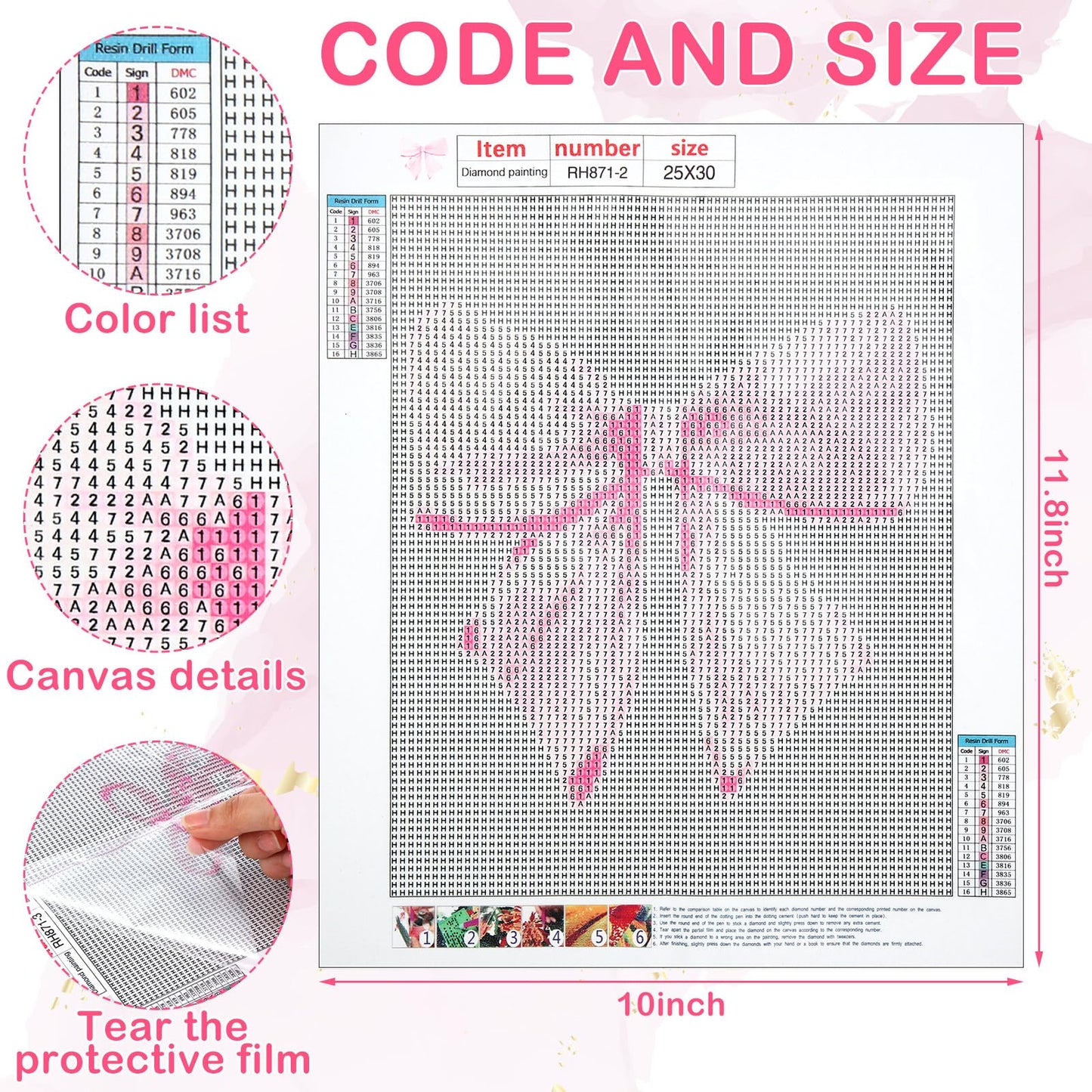 Chunful 6 Pcs Pink Bow Diamond Painting Kits, DIY Painting for Adults Diamond Crafts Aesthetic Room Decor Cute Coquette Bow Pictures 5d Craft Wall Decor for Home, 10 x 11.8''