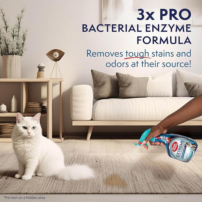 Simple Solution Extreme Pet Stain and Odor Eliminator, Enzyme Dog Urine Odor Neutralizer, Pet Carpet Stain Remover, Strong Pet Spray for Pee Cleaner Spot Treatment, Rug Deodorizer, 1 Gallon + 32 oz