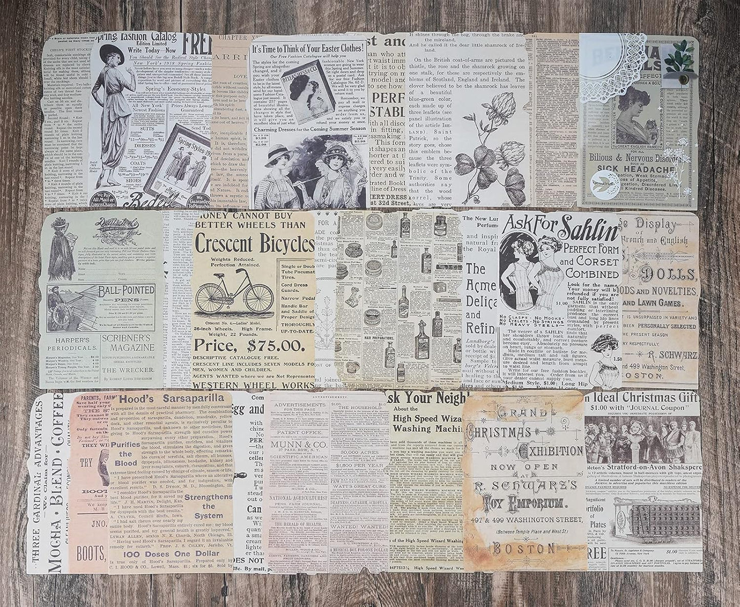 150 Sheets of Scrapbook Paper, Vintage Journaling Supplies Craft Kits for Bullet Journals Junk Planners Aesthetic Room Decor Wall Art Collage Album Cottagecore Picture Frames