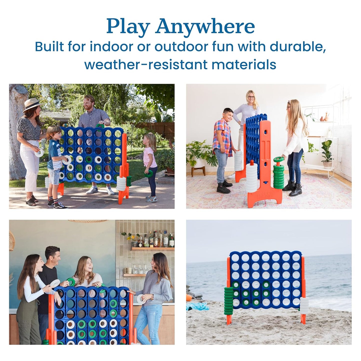 ECR4Kids Jumbo 4-to-Score, Giant Game, Blue/Orange